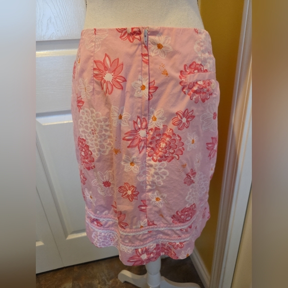LILLY PULITZER PINK FLORAL SKIRT, SIZE 12 - Picture 5 of 10